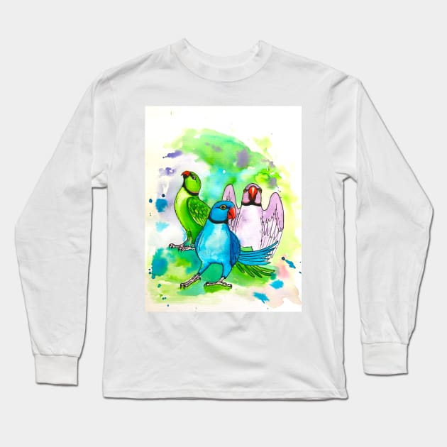 Ringneck Rainbow Long Sleeve T-Shirt by SkyeElizabeth